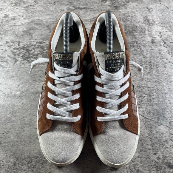 Vintage Havana Punch Sneaker Brown Croco Size 8 Slip On Leather Detail Sequence - Picture 7 of 10